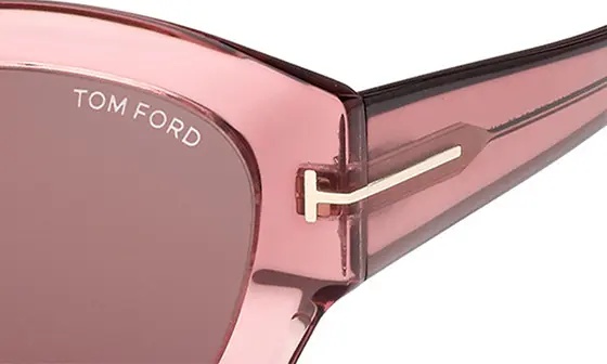 Guilliana 52mm Geometric Sunglasses in Shiny Pink /Brown - 6