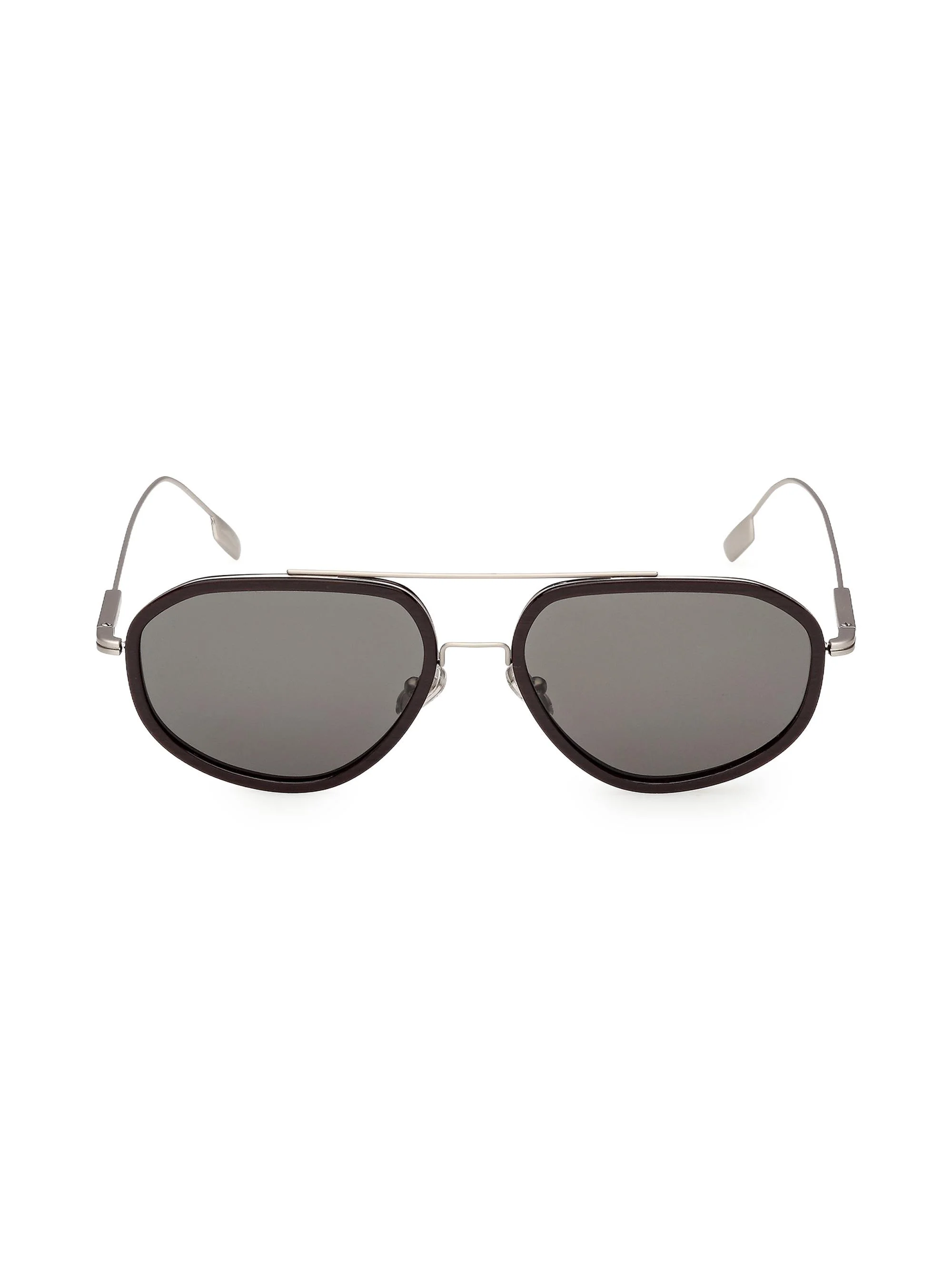 Men's 56MM Aviator Sunglasses - Brown Grey - 1