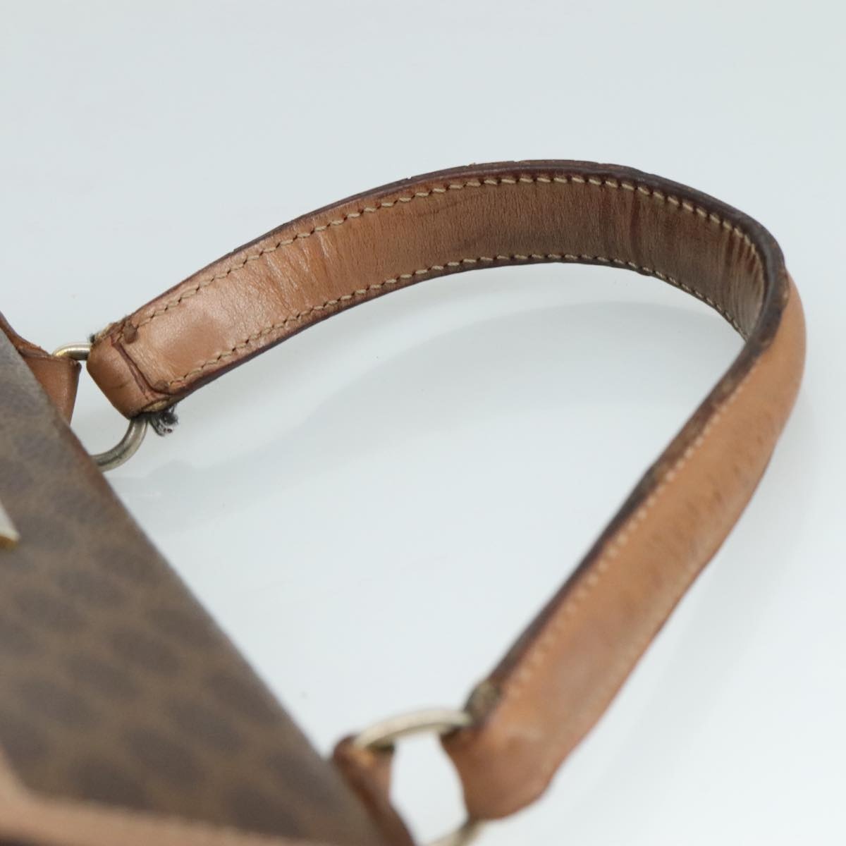 CELINE Macadam Canvas Hand Bag Pvc Leather Brown - 8