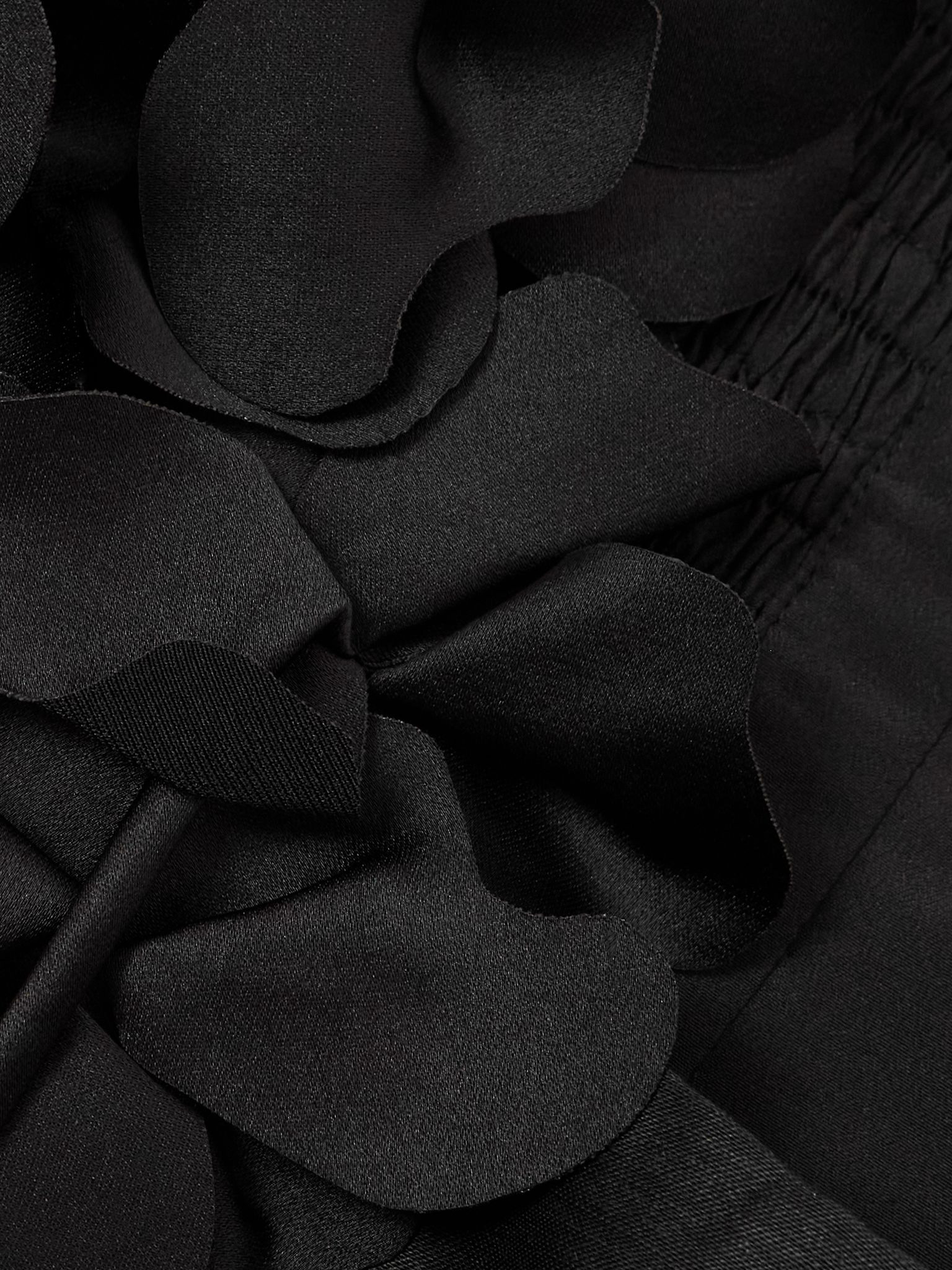 Camille cropped appliquéd linen-blend tank Black - 4