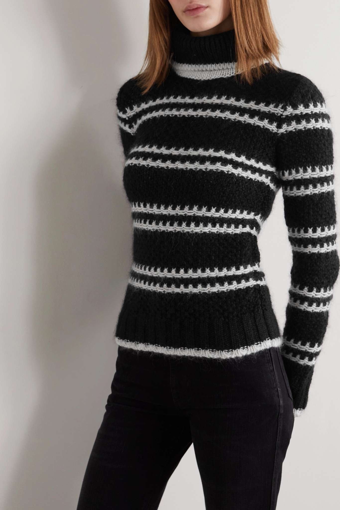 Striped wool-blend turtleneck sweater - 3