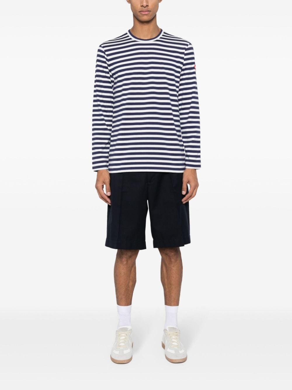 x the Artist Invader pixelated-appliqué striped T-shirt - 2