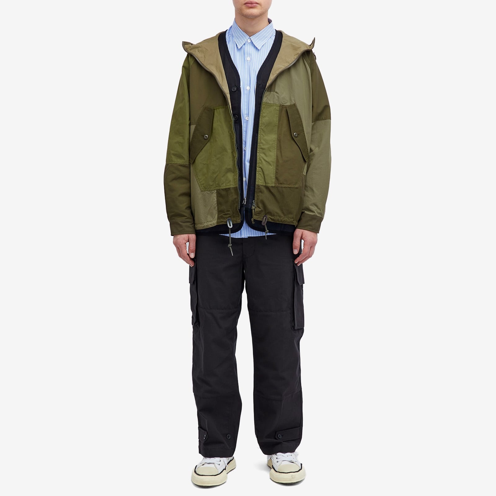 Comme des Garçons Homme Multi Fabric Patchwork Hooded Jacket - 4