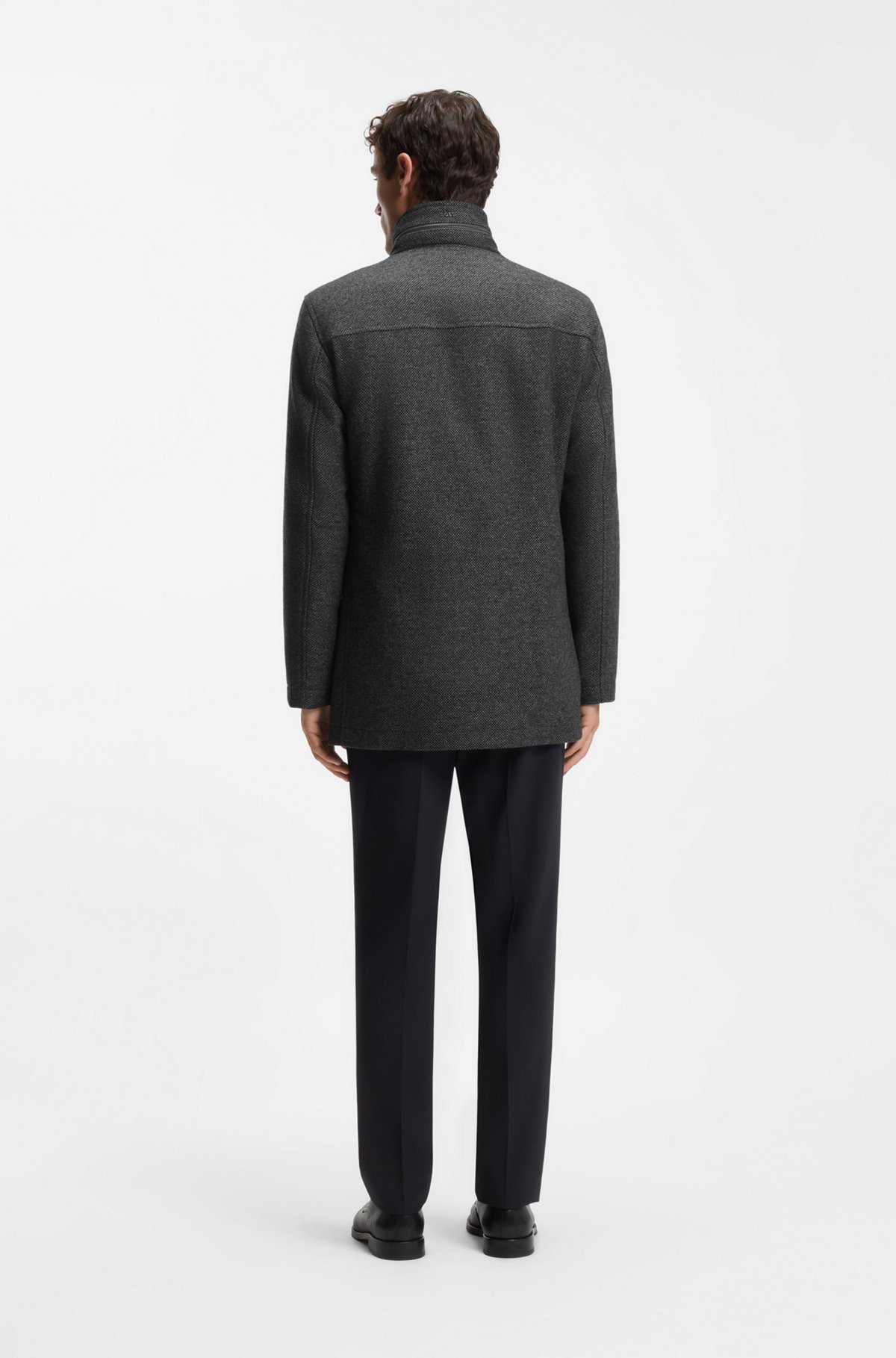 RELAXED-FIT WOOL-BLEND COAT WITH PACKABLE HOOD - 5