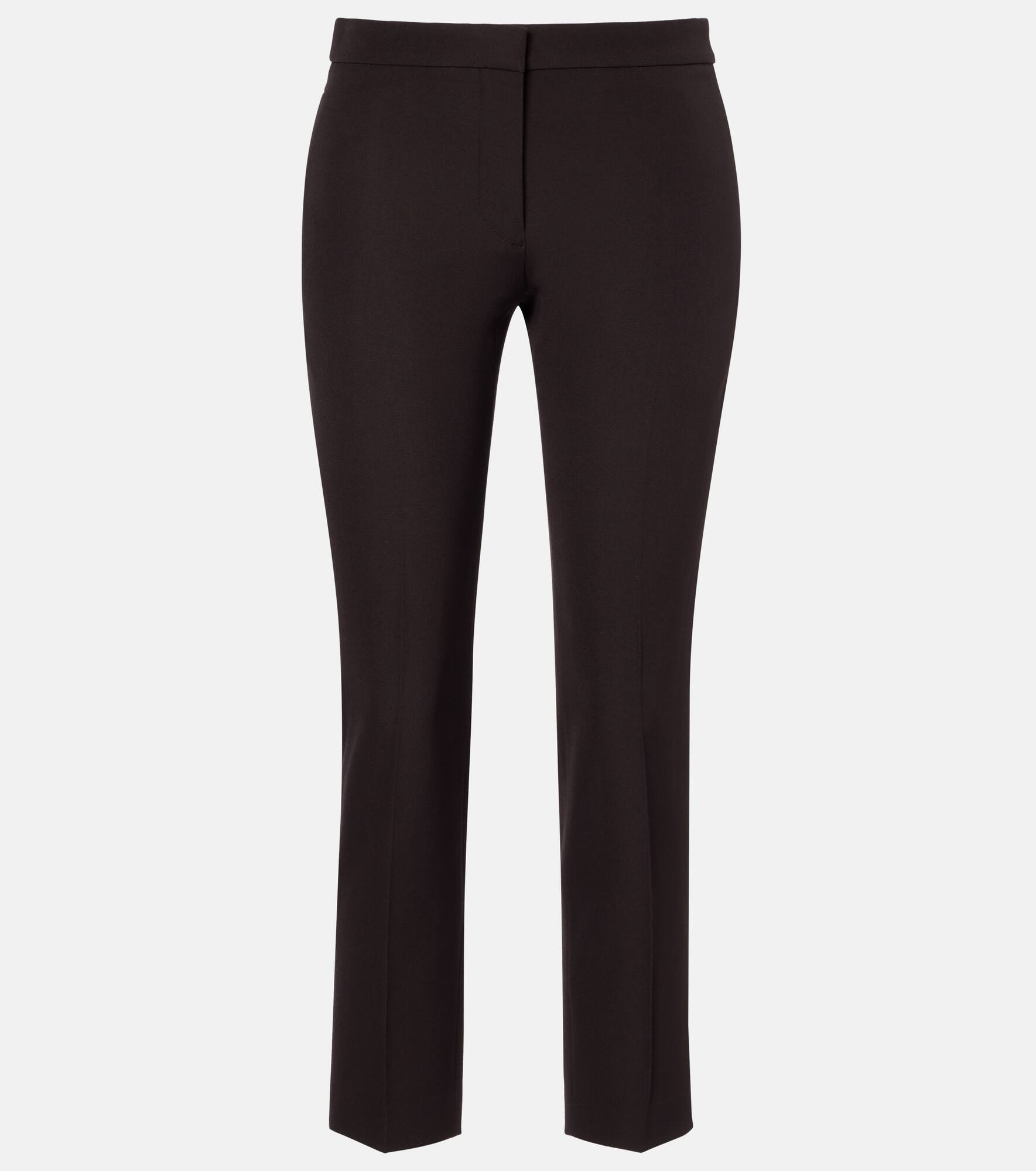 Mid-rise wool canvas crêpe straight pants - 1