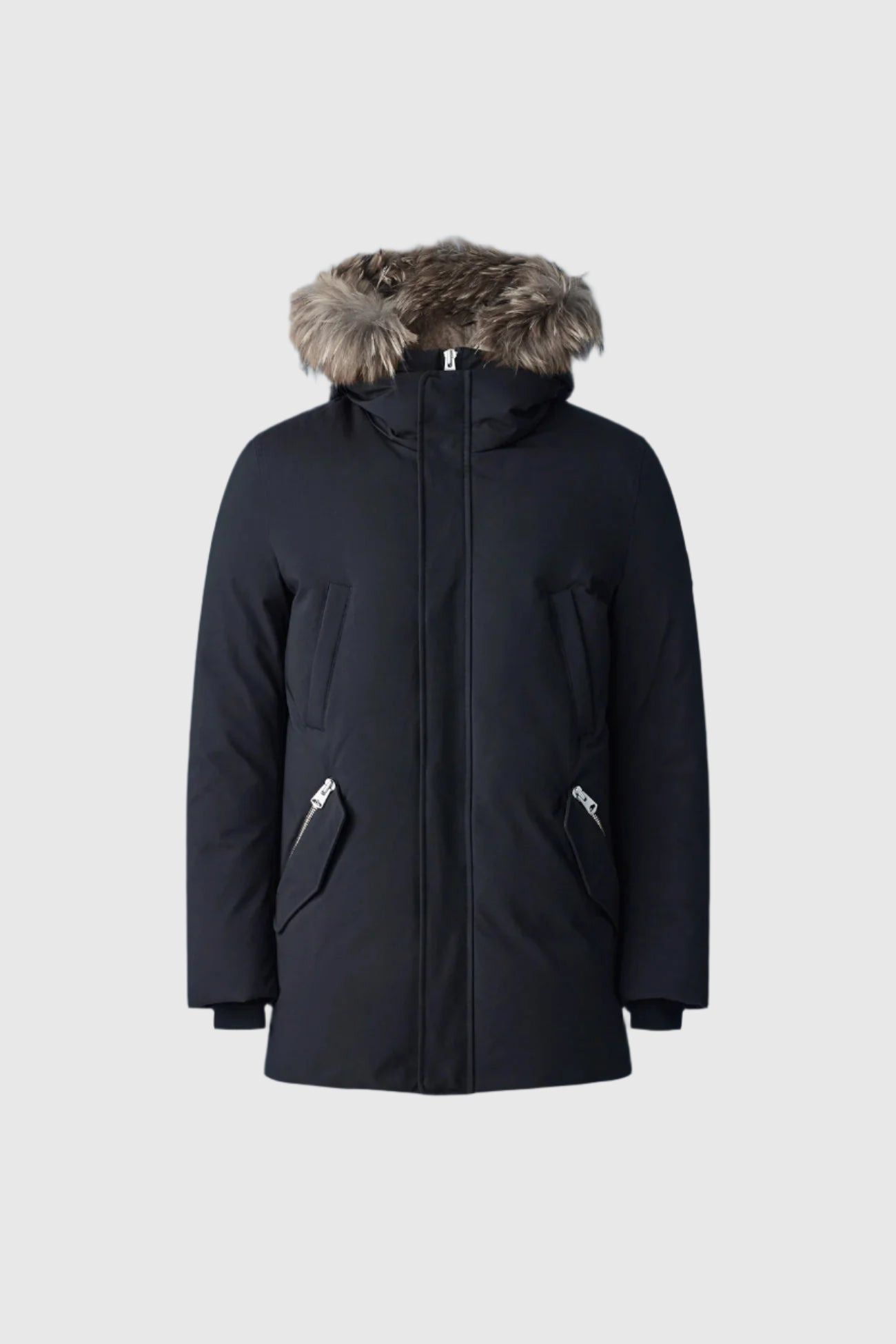 EDWARD 2-in-1 down parka with hooded bib and natural fur for men - 1