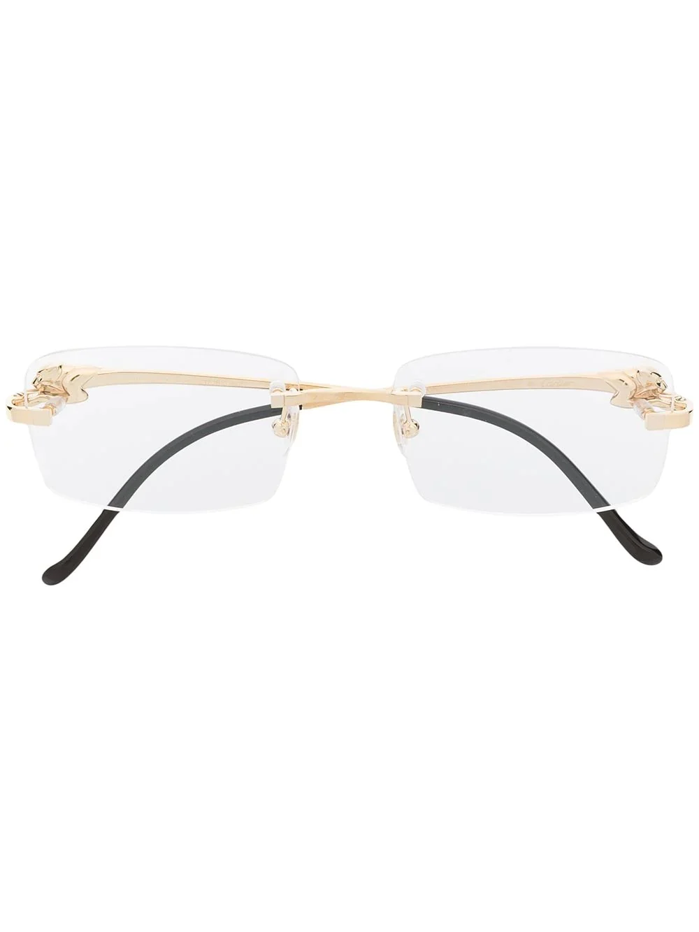 rimless square frame glasses - 1