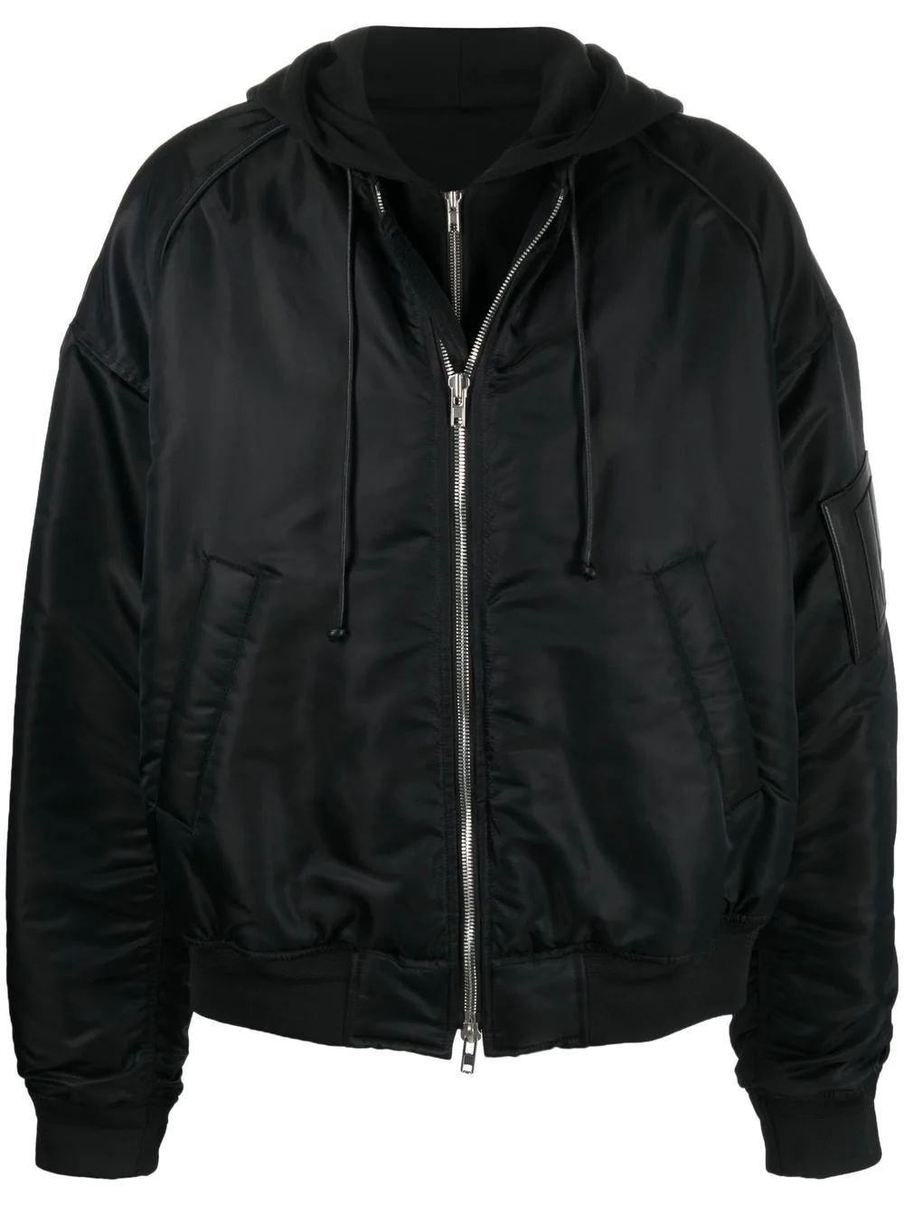 zip-up hooded bomber jacket - 1