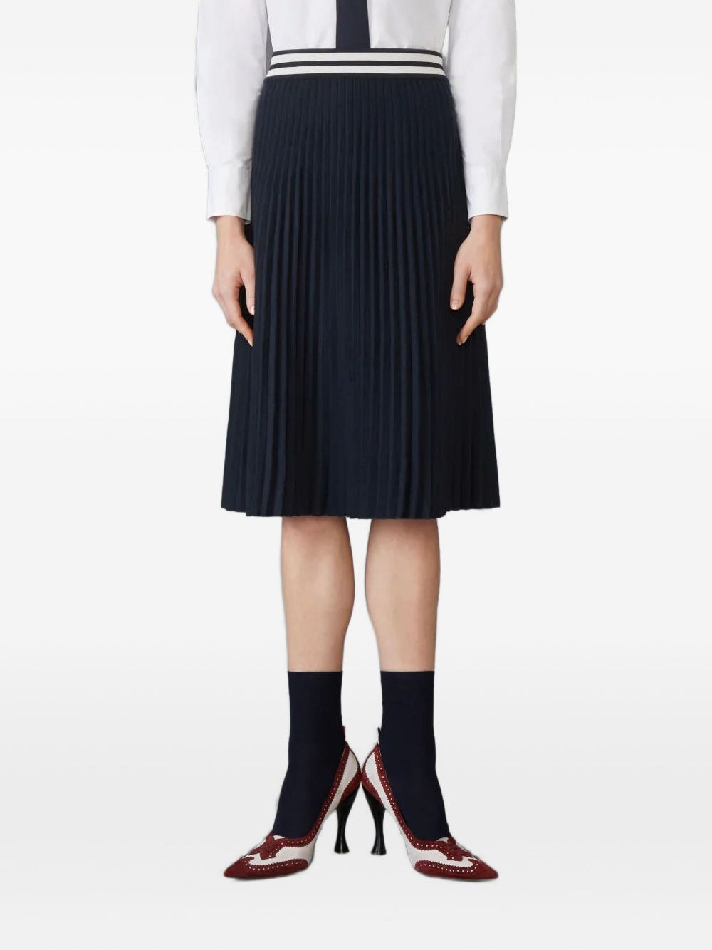 striped pleated midi skirt - 2
