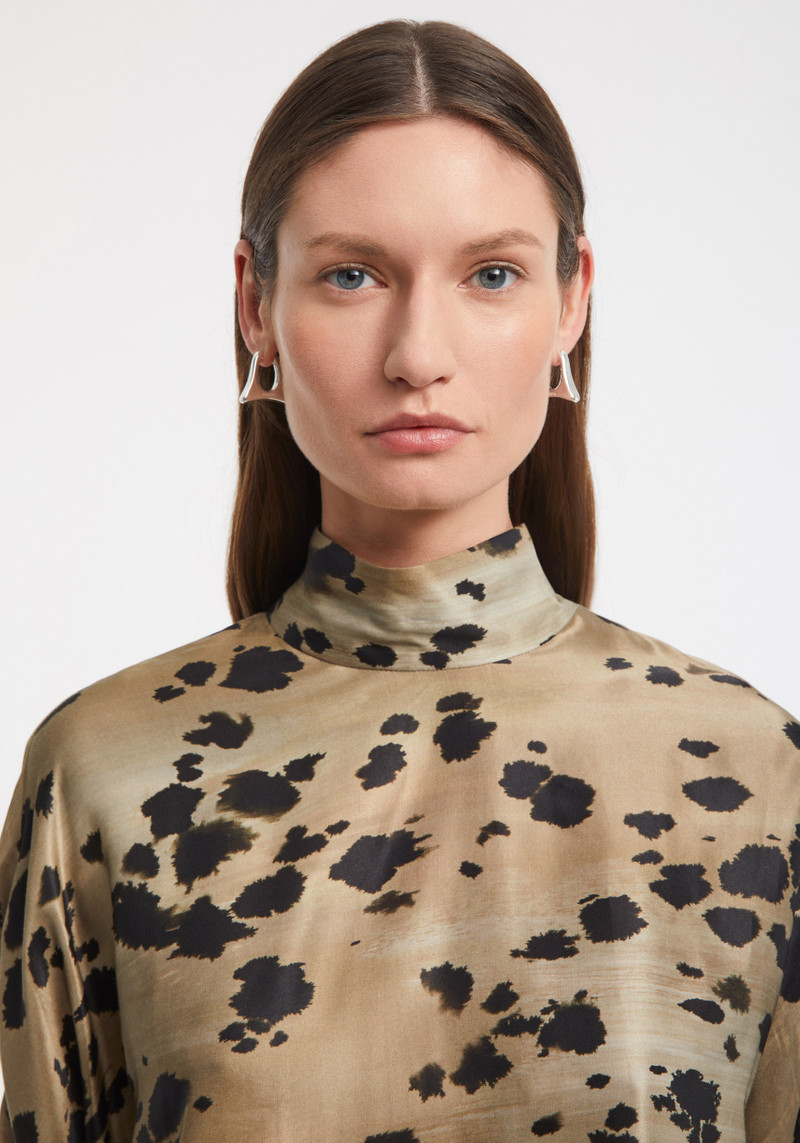 DEW Animal print silk-blend turtleneck 3