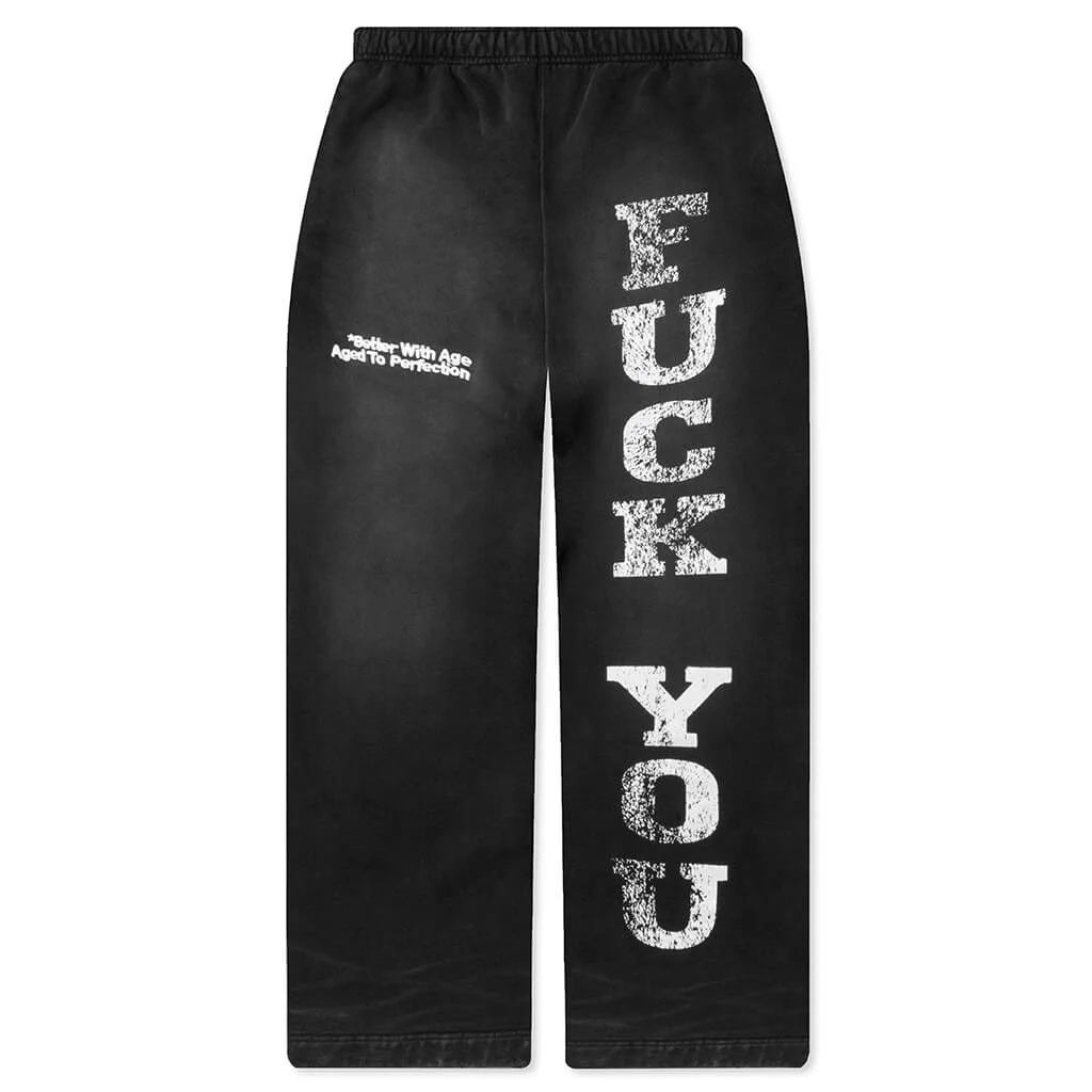 FUCK YOU SWEATPANTS - FADED BLACK - 1