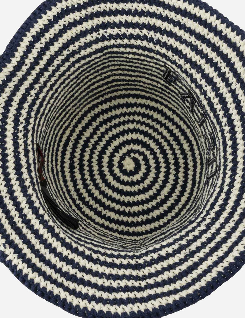 Logo Embroidery Striped Knitted Bucket Hat 8