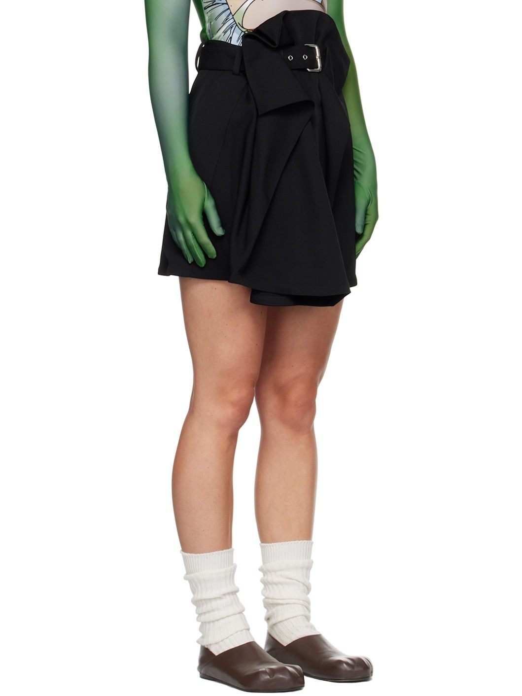 Black Fold Over Miniskirt - 2