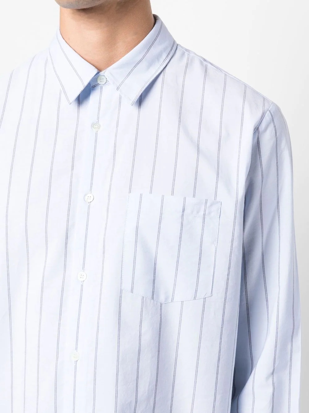 striped button-up shirt - 5