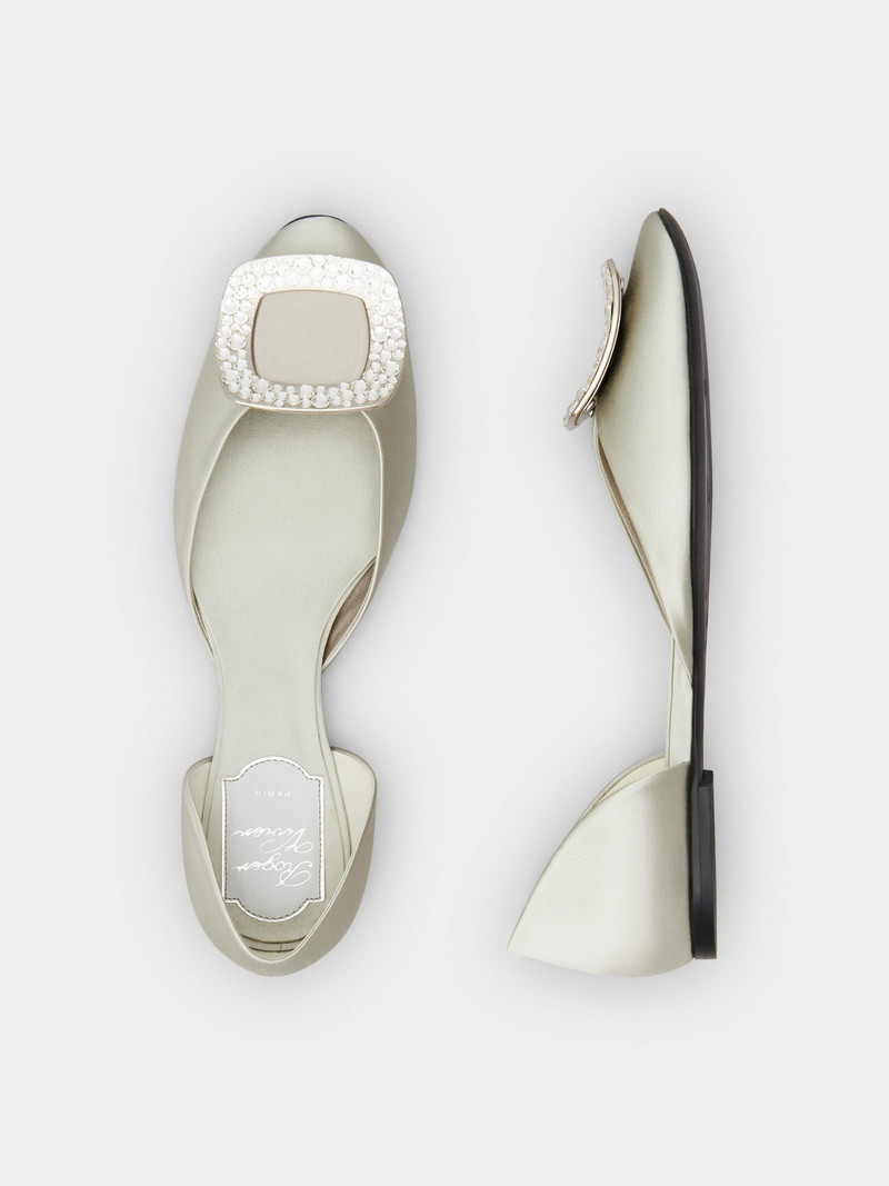 Chips Strass Buckle Ballerinas in Satin 4