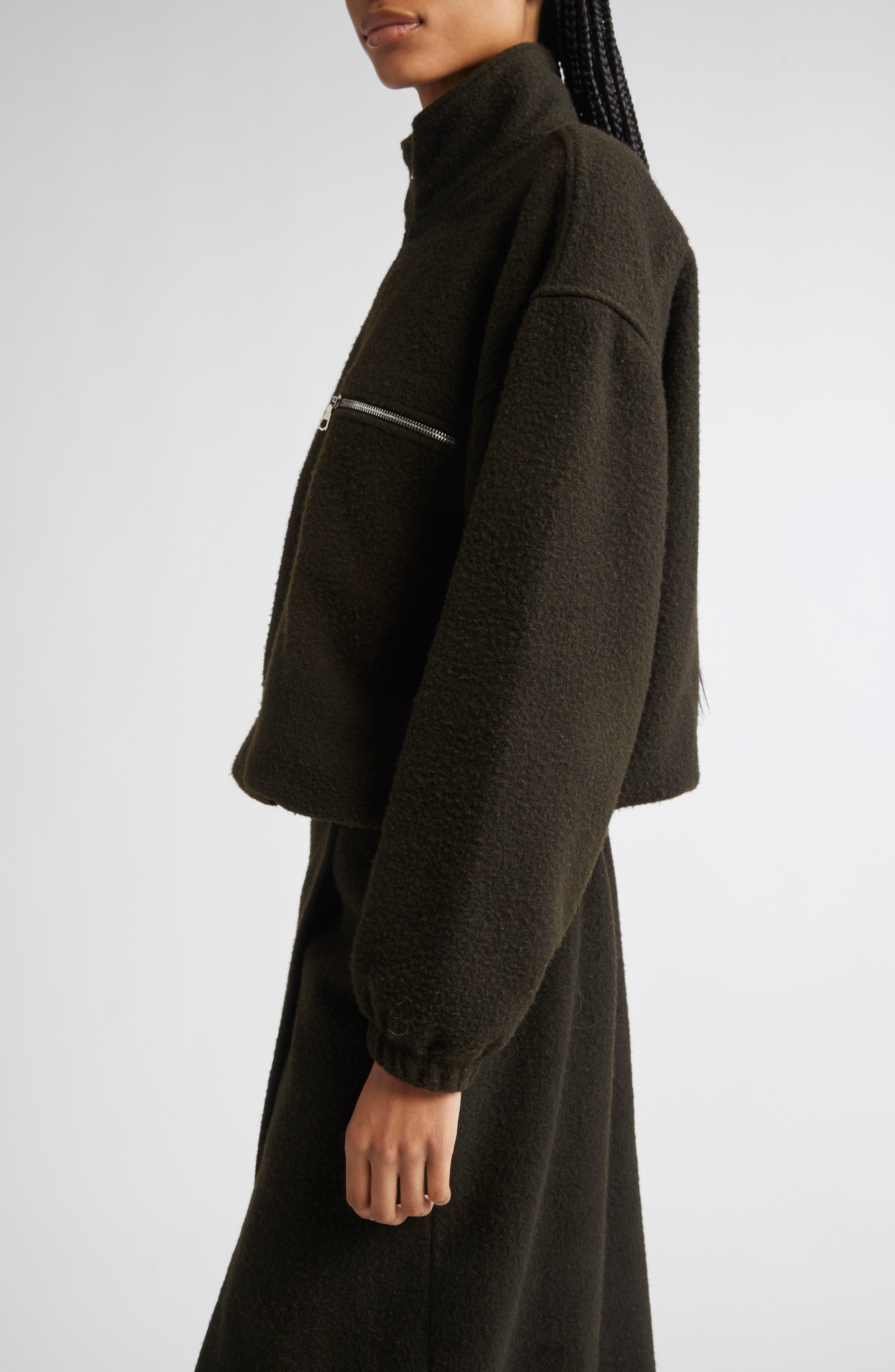 RIER Wool Fleece Half Zip Sweatshirt in Tourbe Fleece at Nordstrom - 4