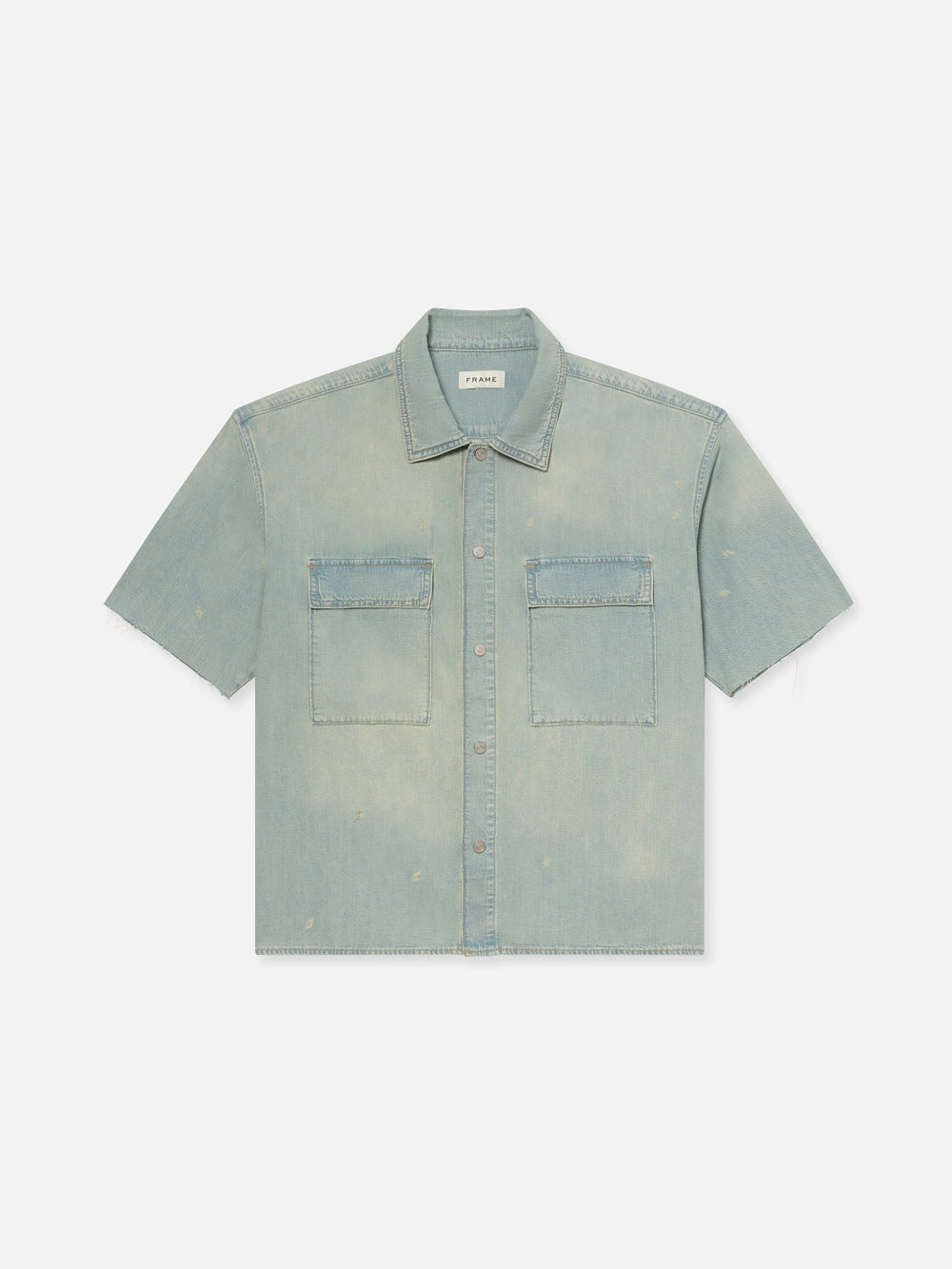 Short Sleeve Relaxed Denim Shirt in Oahu - 1