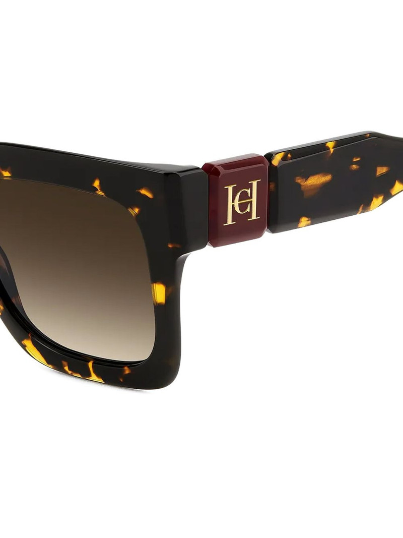 tortoiseshell-effect square-square-square-frame sunglasses 5