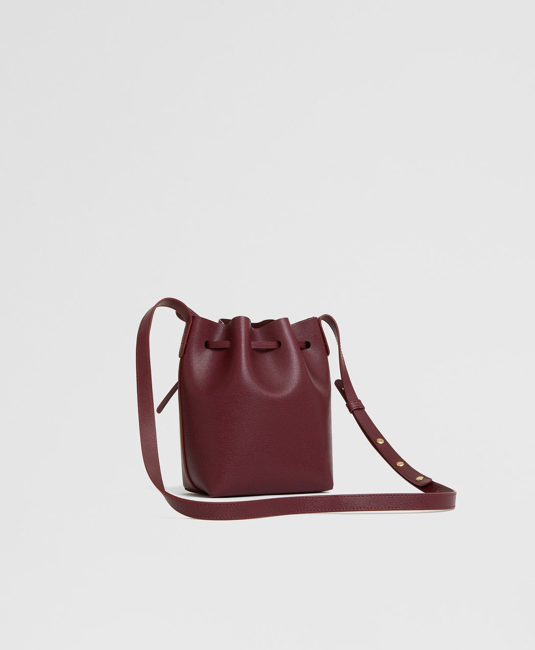 Mansur Gavriel Mini Saffiano Leather Bucket Bag