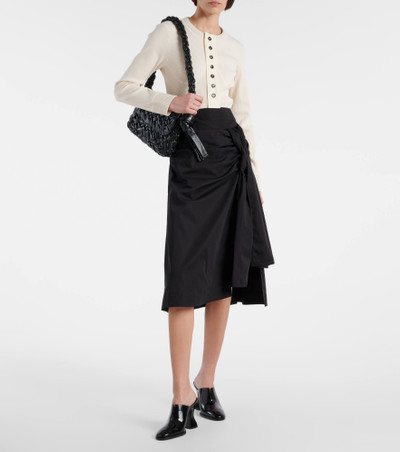 Bottega Veneta Gathered cotton and silk midi skirt outlook