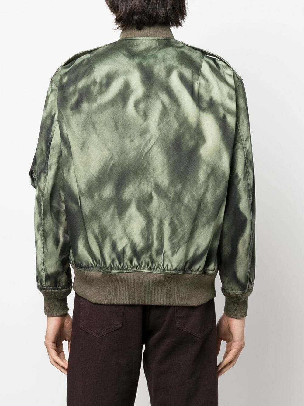 satin-finish design bomber jacket - 4