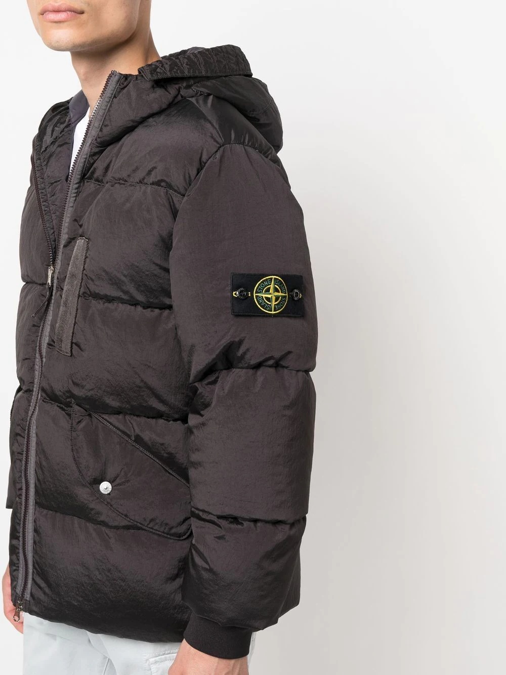 Compass logo-patch padded jacket - 5