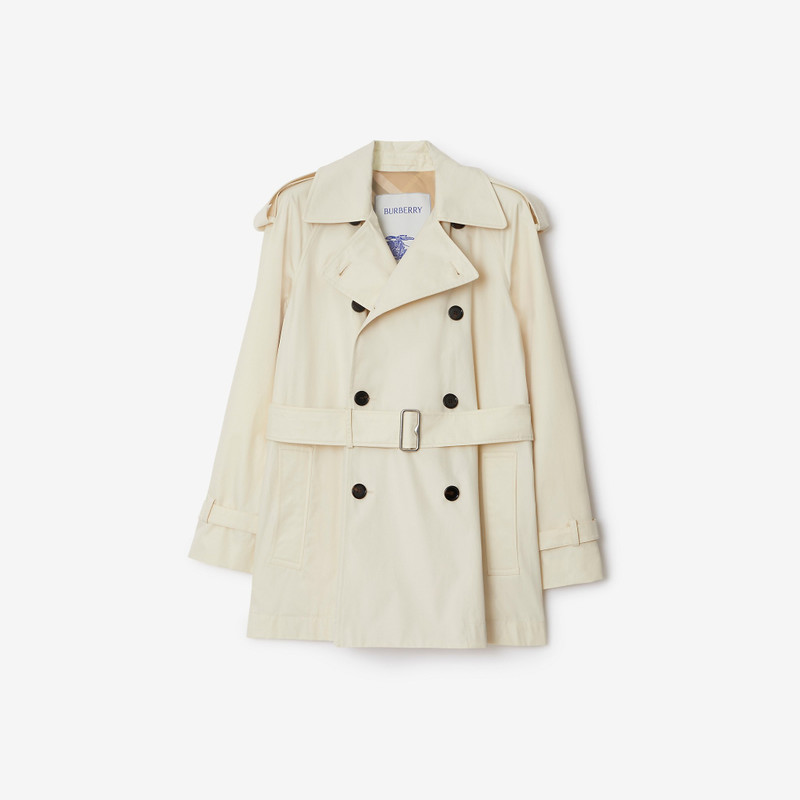 Short Gabardine Trench Coat - 1
