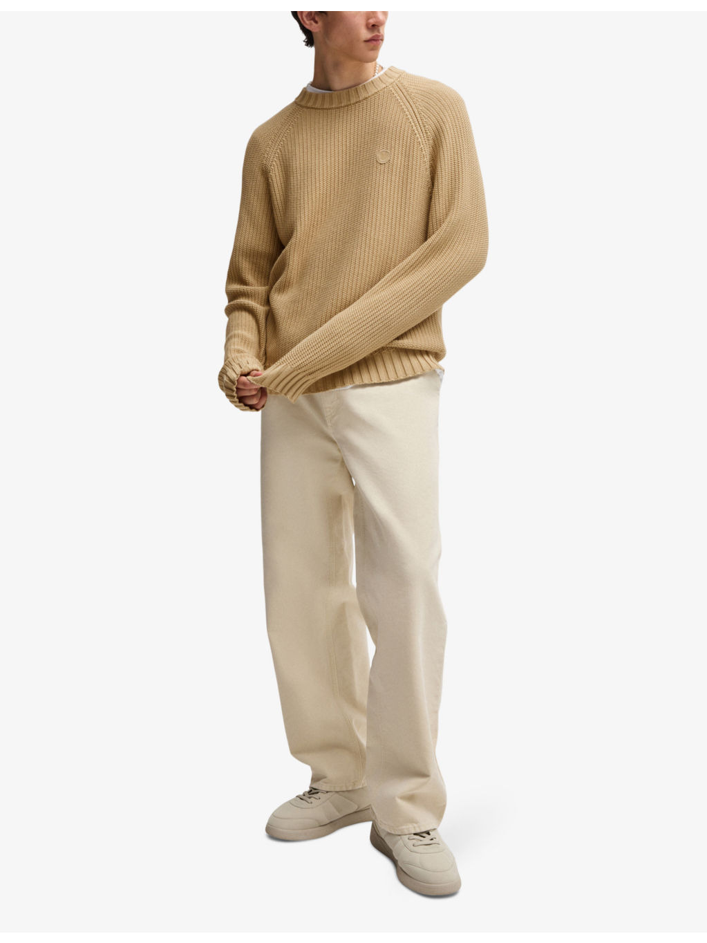 Happy HUGO logo-patch cotton-knit jumper - 2