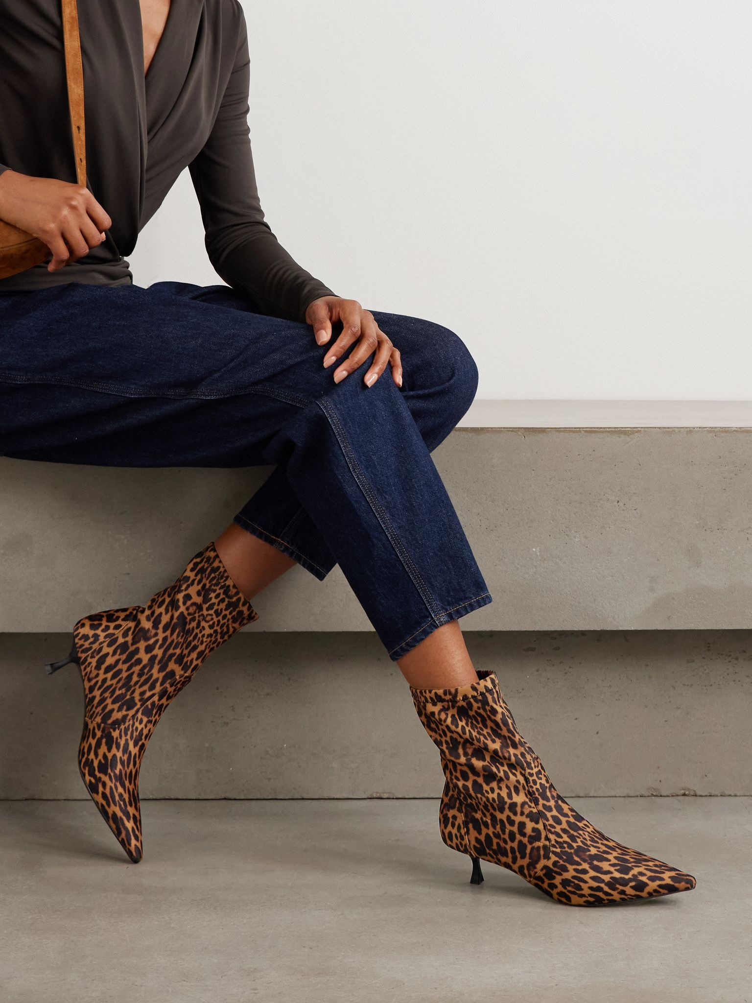 Naomi leopard-print scuba ankle boots Leopard print - 2