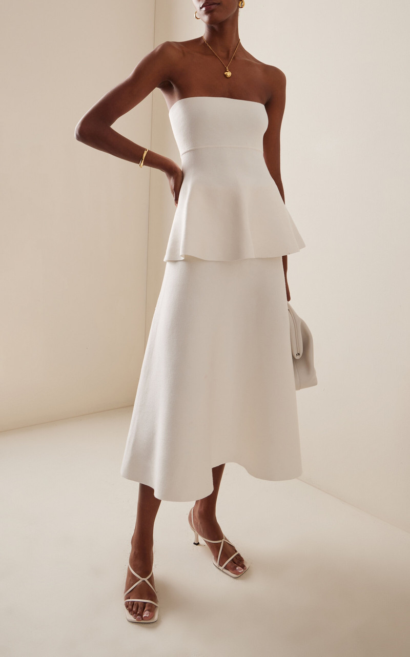 Exclusive Gabrielle Knit Midi Skirt white 3