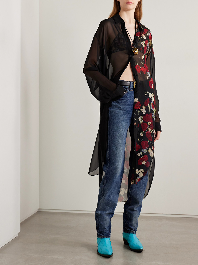 KHAITE Gloria Floral-print Silk-chiffon Dress outlook