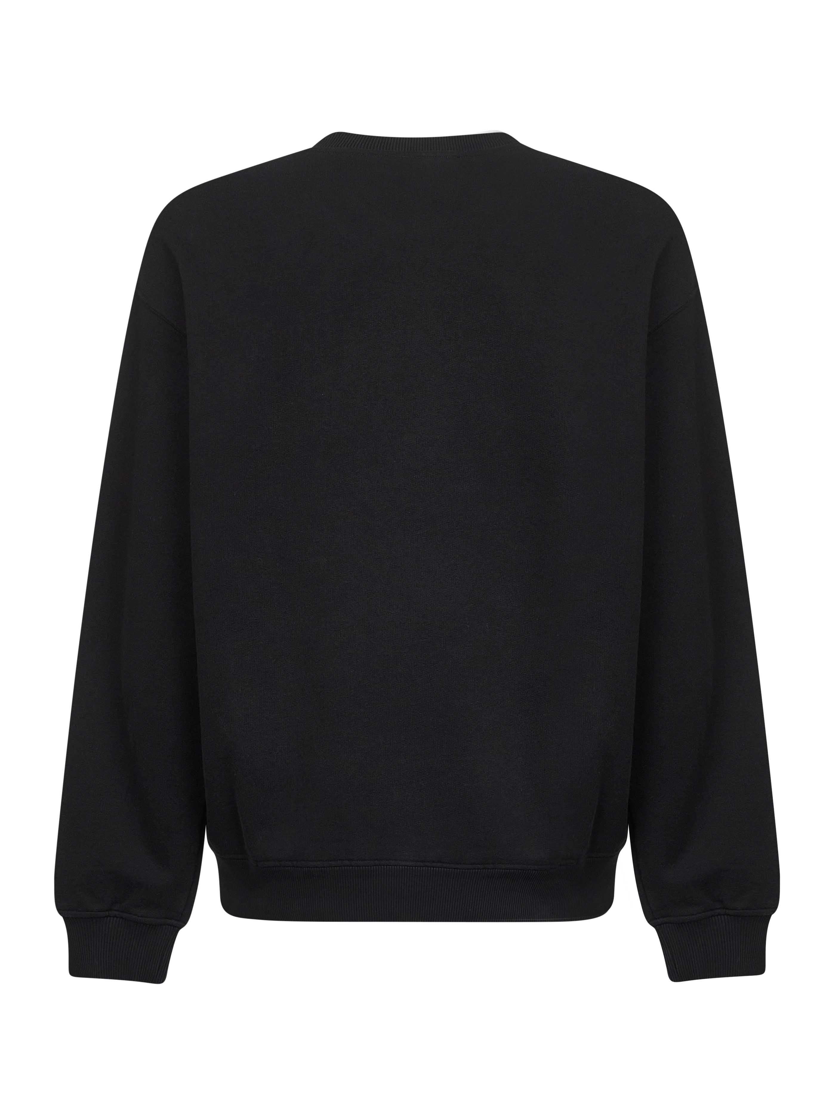 Black cotton logo crewneck sweatshirt - 2