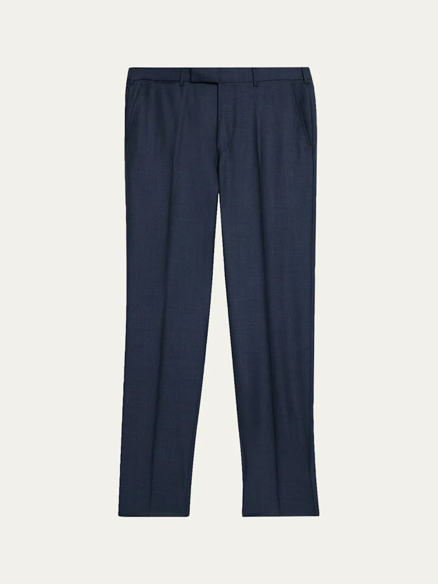 Men's Wool Sharkskin Modern Fit Trousers - 1