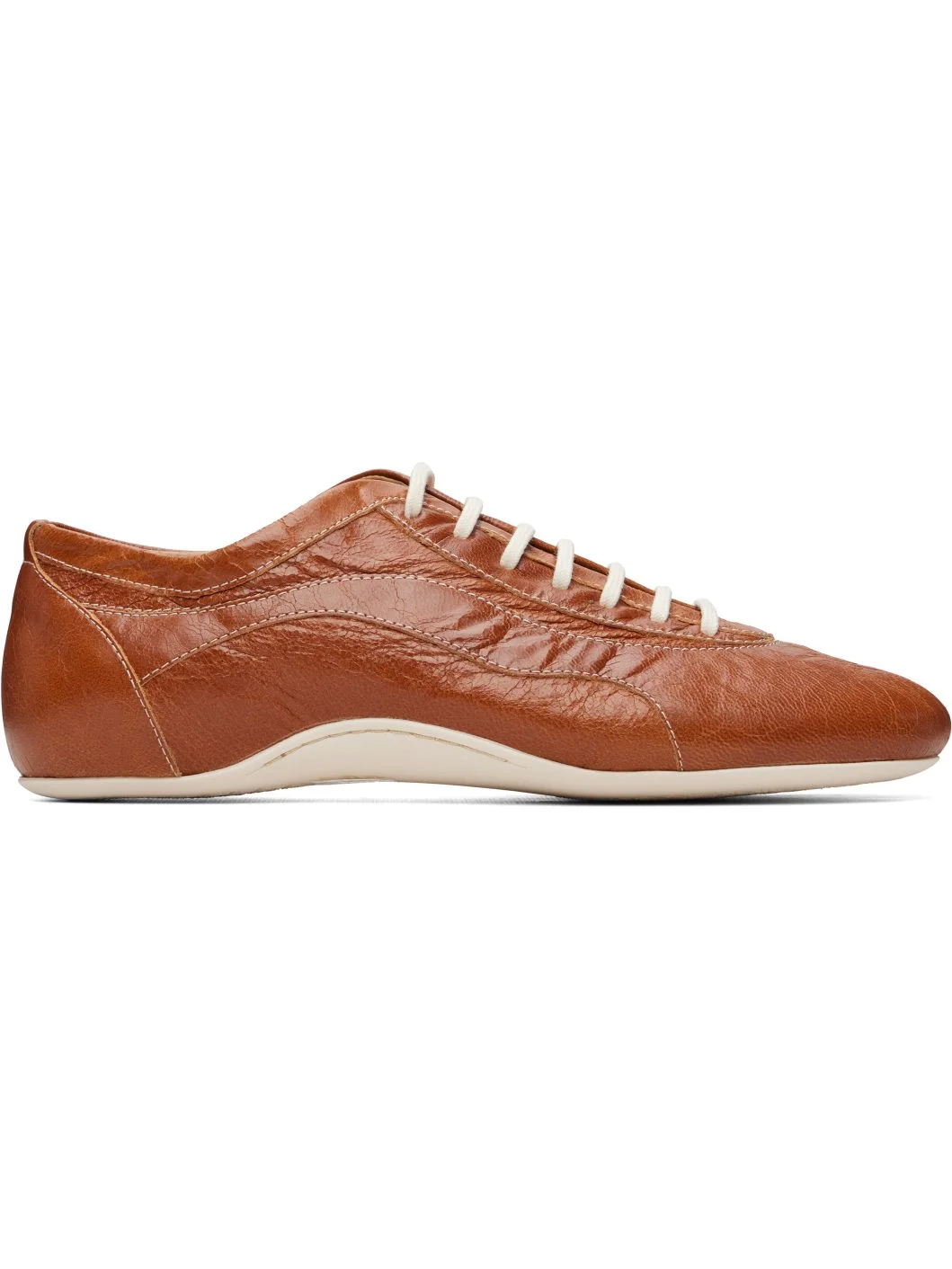 Tan Leather Ballerina Sneakers - 1
