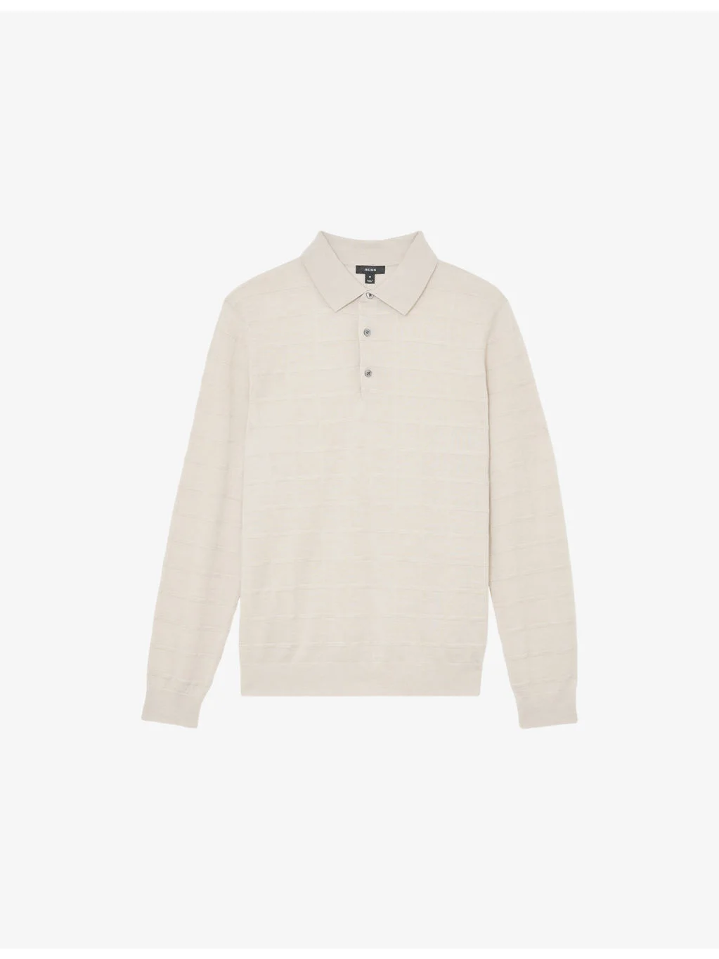 Pallas Textured Long-Sleeve Knitted Polo - 1