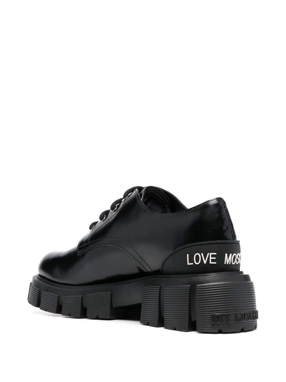 logo-patch faux-leather oxford shoes - 3