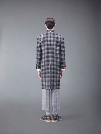 Thom Browne Prince of Wales Lambswool Single Breasted Overcoat outlook