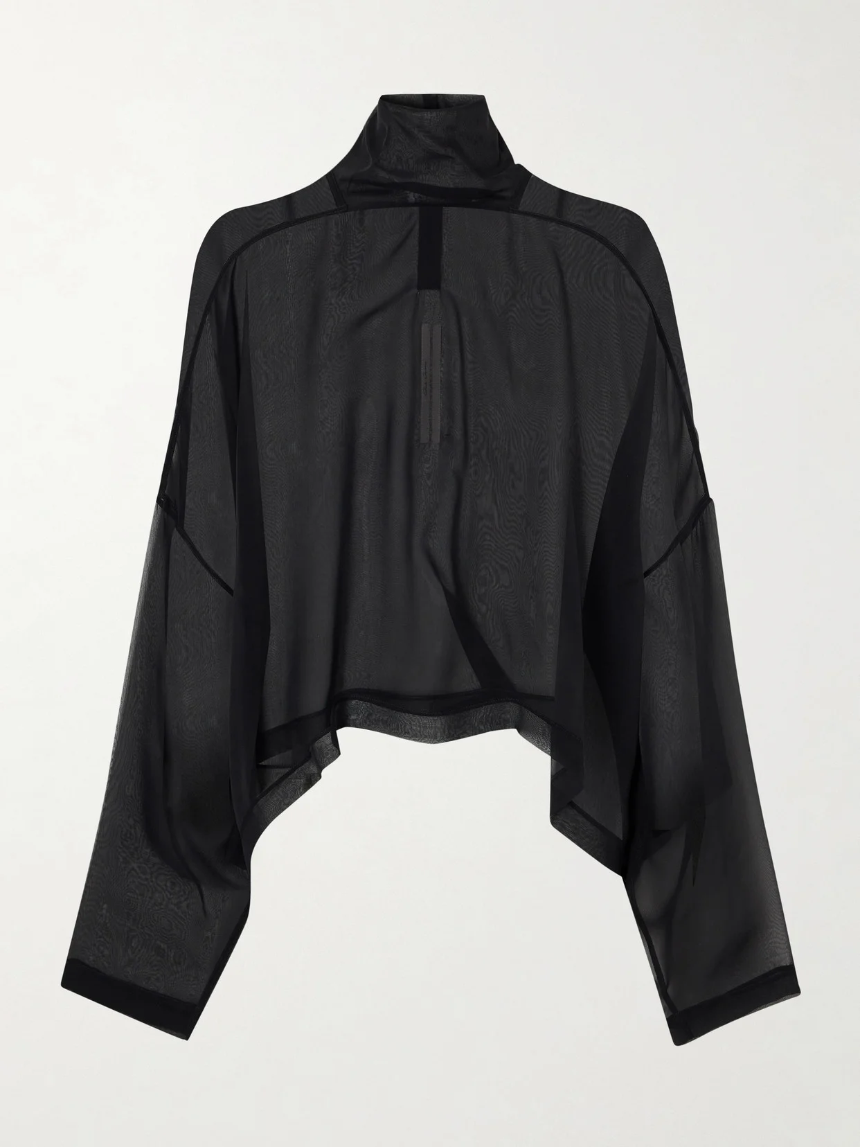 Jumbo Tabard Silk-chiffon Turtleneck Blouse - 1
