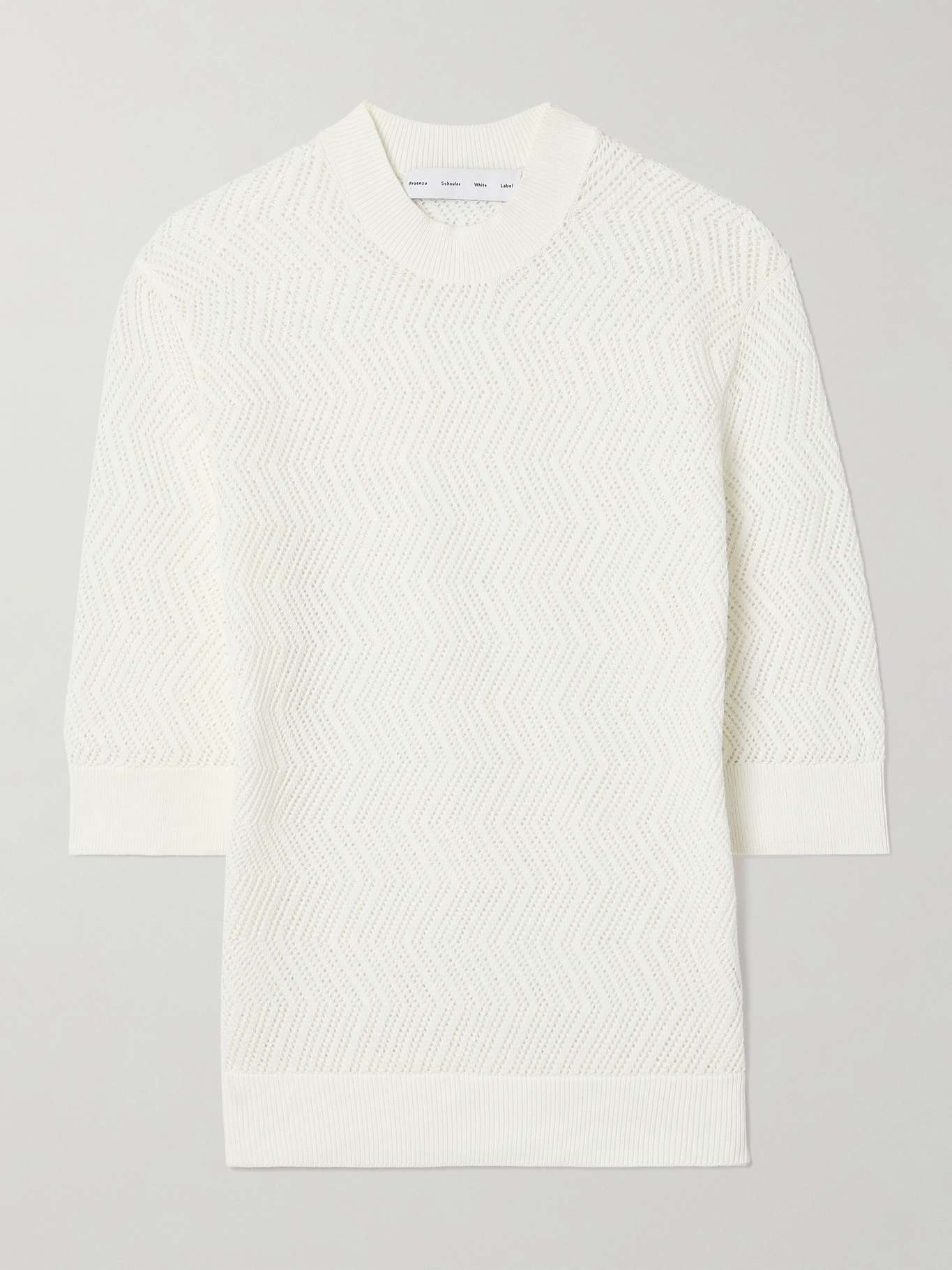 Nicola pointelle-knit cotton-blend sweater - 1