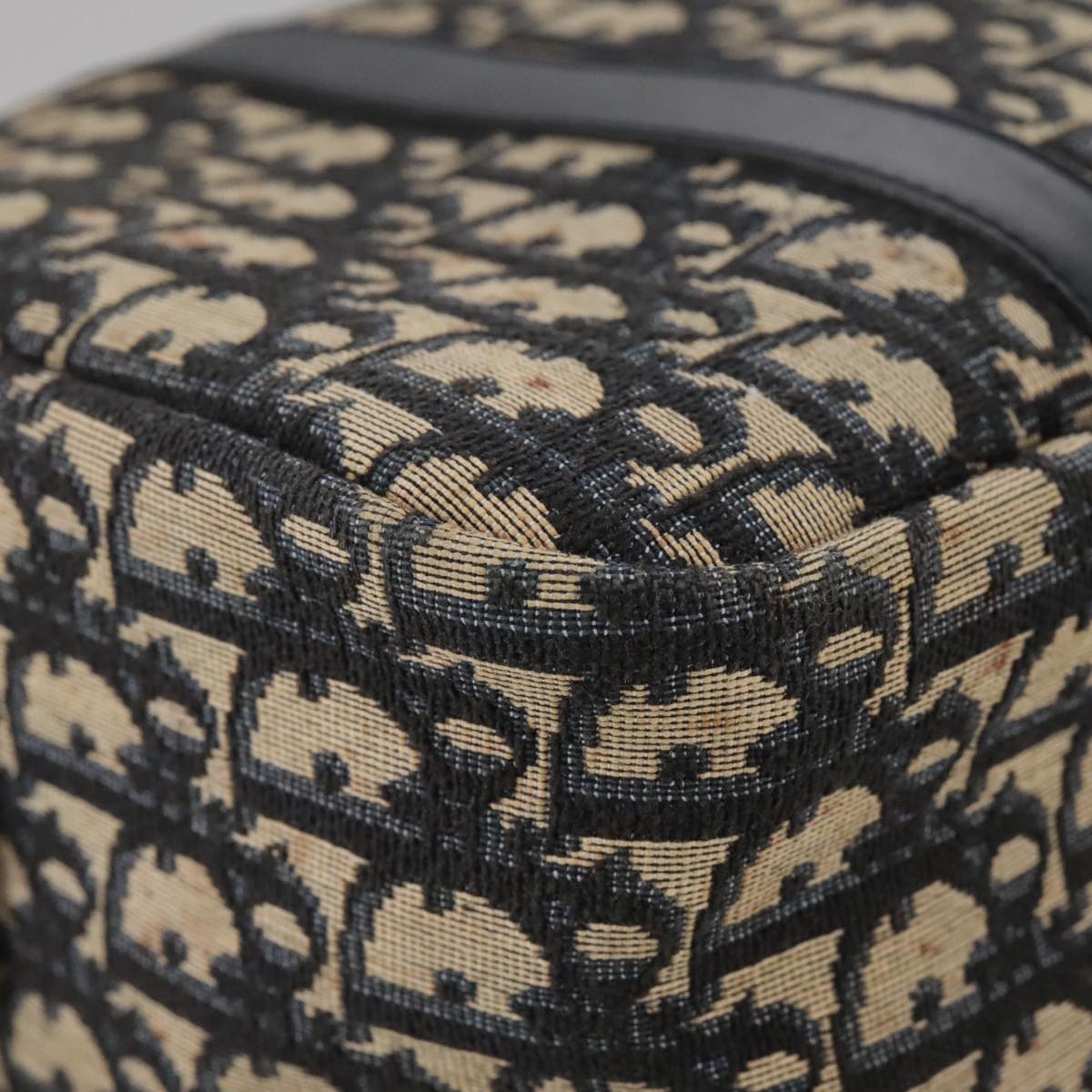 DIOR Trotter Canvas Hand Bag Navy Gold - 14