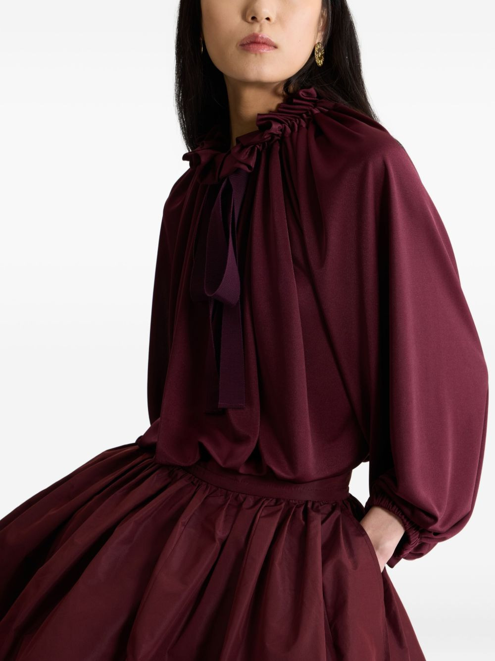 ruffled satin blouse - 4