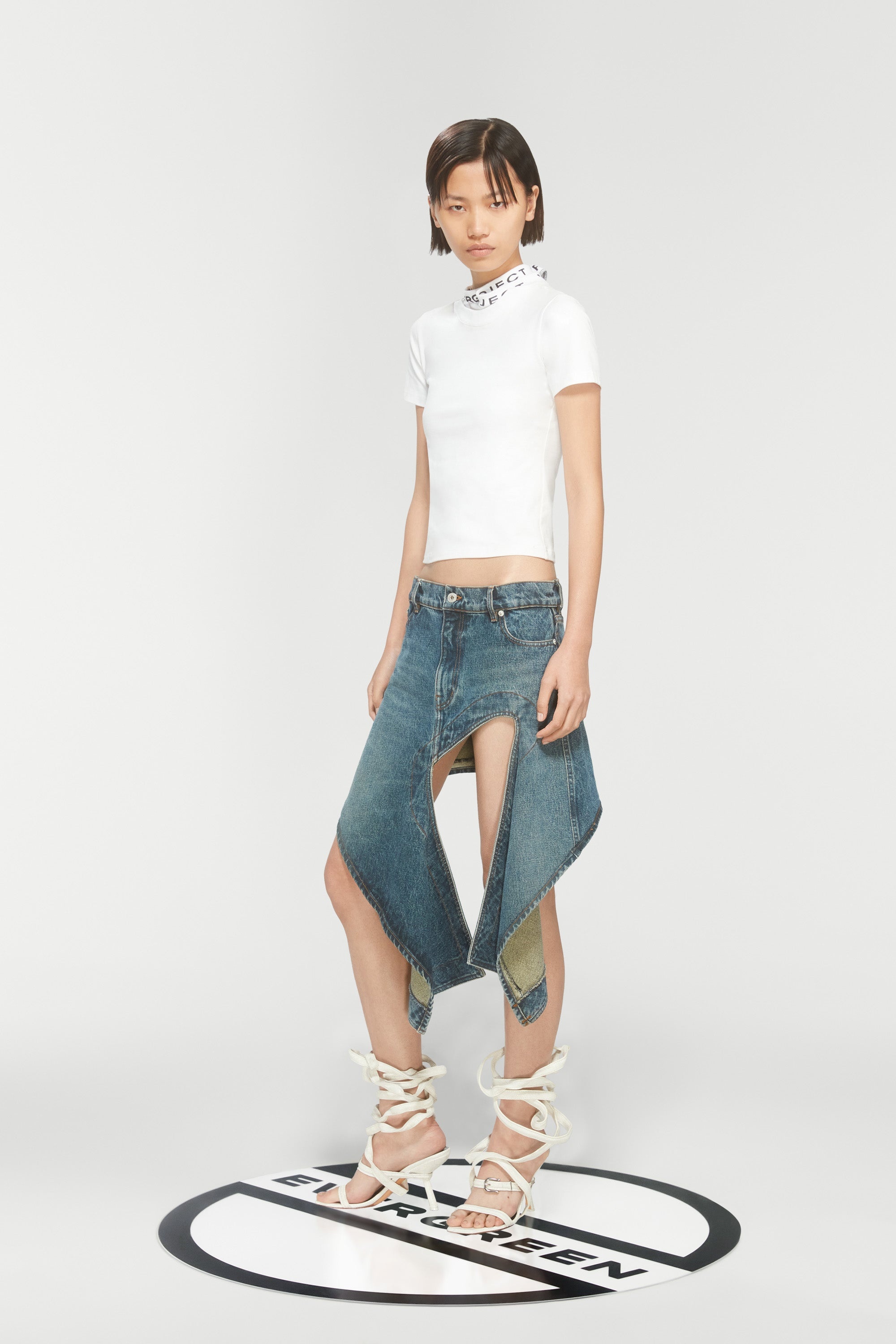 EVERGREEN CUT OUT DENIM MINI SKIRT - 4