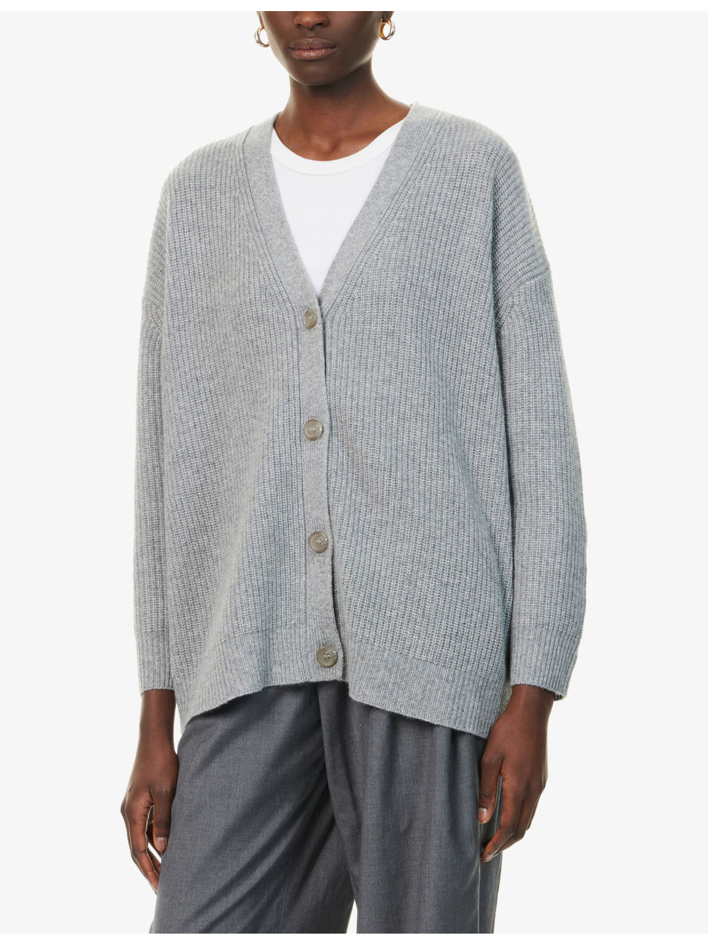 Cocoon V-Neck Cashmere Cardigan - 3