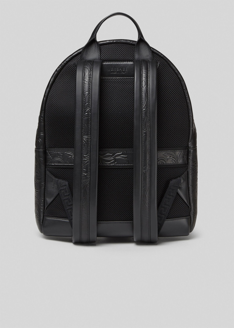 Embossed Barocco Leather Backpack 3