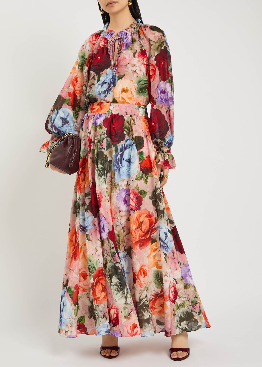 Alice + Olivia Nilda Floral Cotton-blend Maxi Skirt - 4