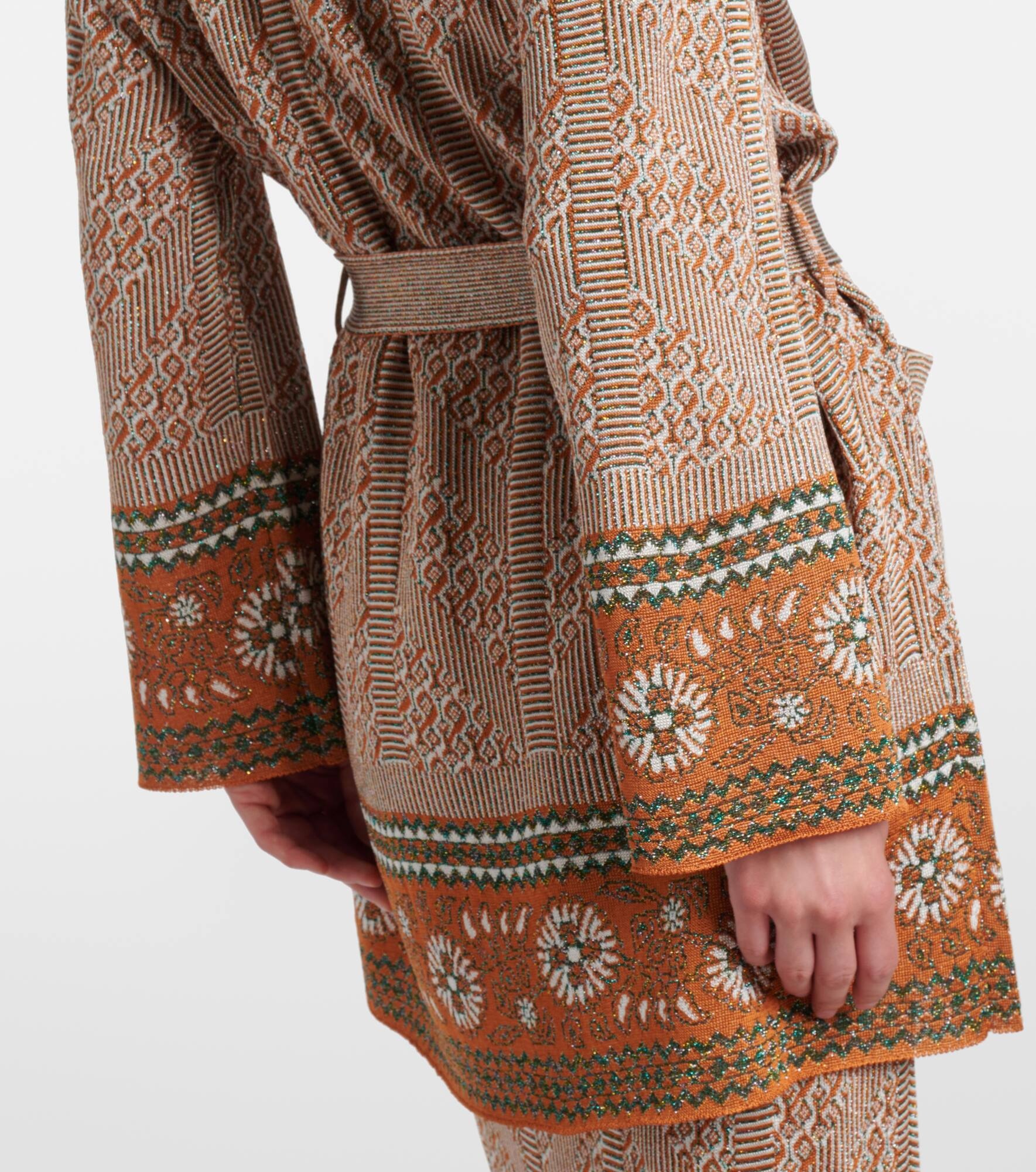 Jacquard lamé wrap cardigan - 6