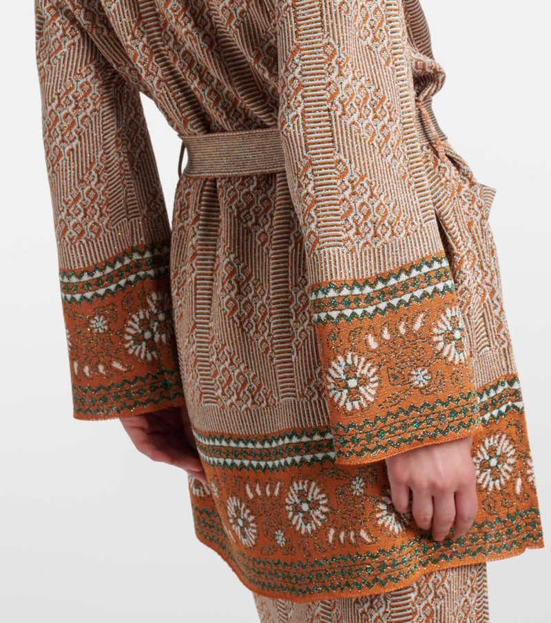 Jacquard lamé wrap cardigan 6