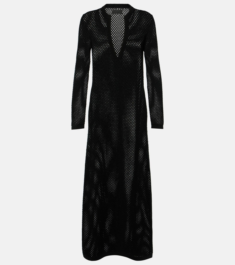Zera open-knit cotton maxi dress - 1