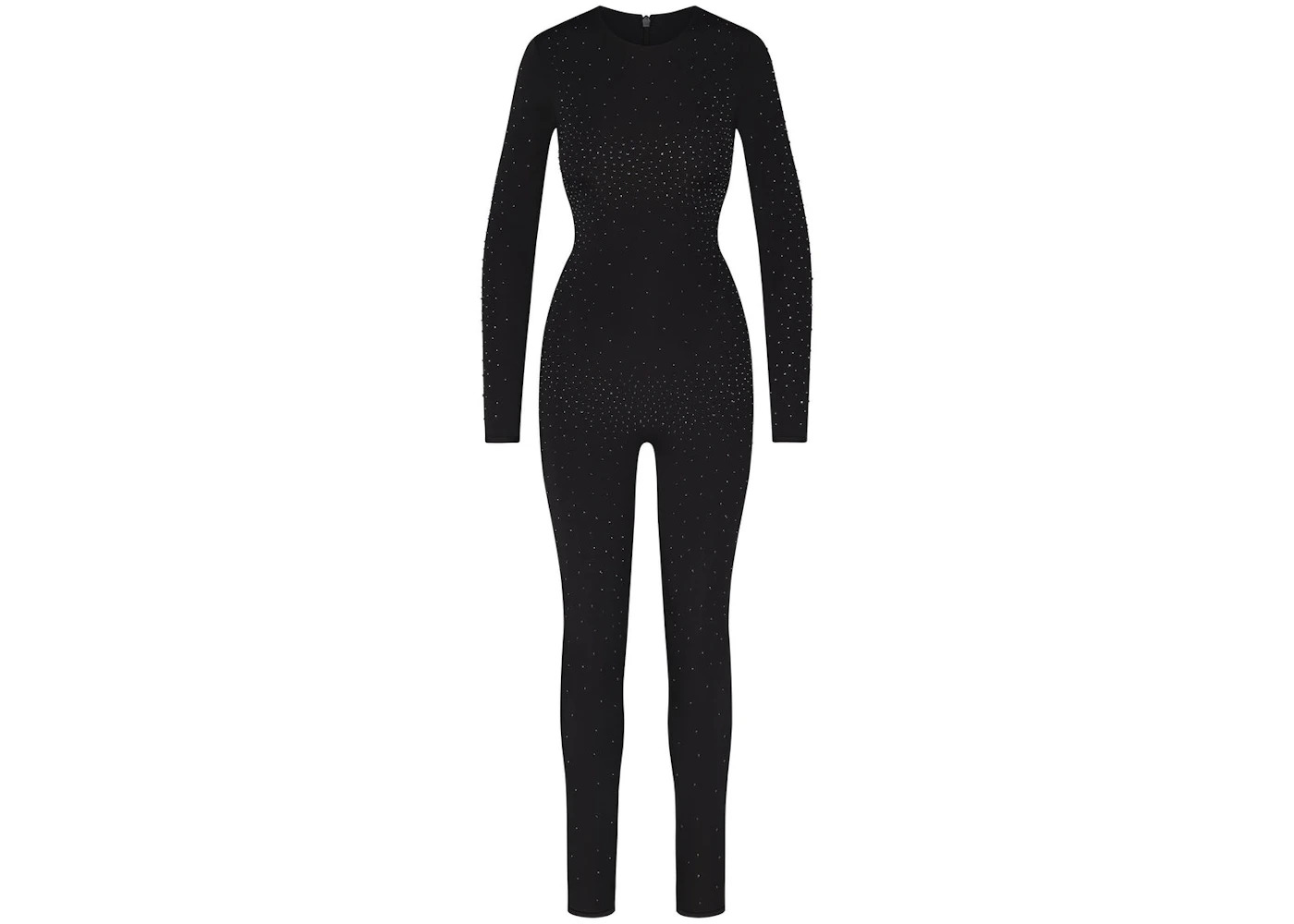 SKIMS x Swarovski Jelly Sheer Long Sleeve Catsuit Onyx - 1