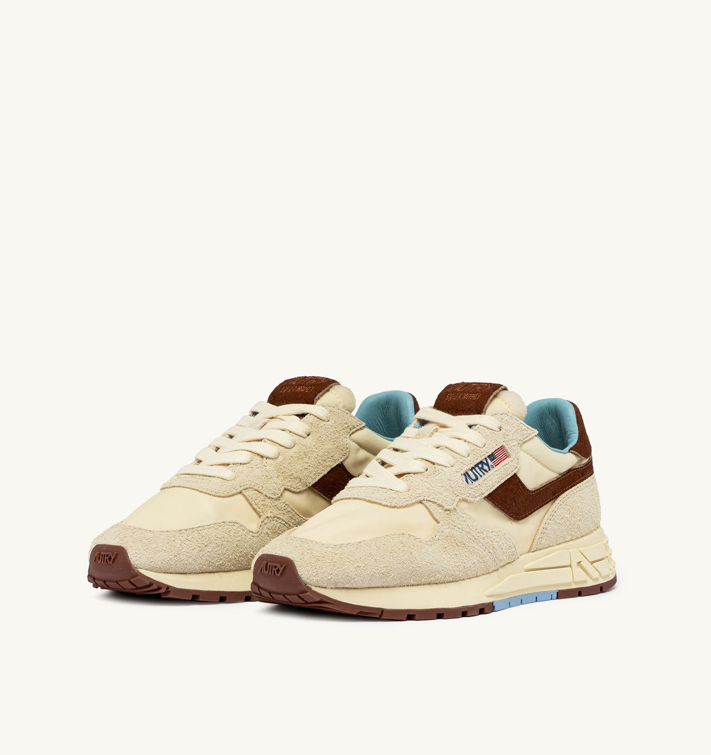 REELWIND LOW SNEAKERS IN NUT AND BROWN SUEDE AND NYLON - 2